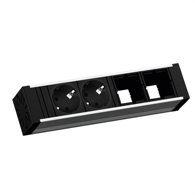 BACHMANN VENID 2x Geaard stopcontact, 2x ABD , zwart