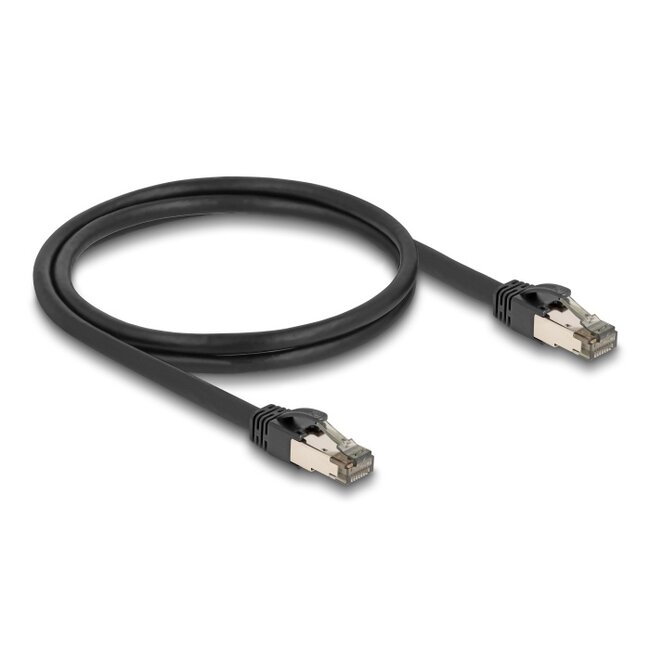 Delock RJ45 Network Cable Cat.6A U/FTP ultra flexible with inner metal jacket 1 m black