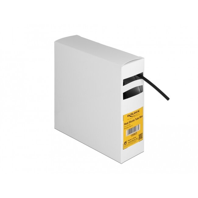 Delock Heat shrink tube Box, with inside adhesive, shrinkage ratio 3:1, 5 m x 3.2 mm black