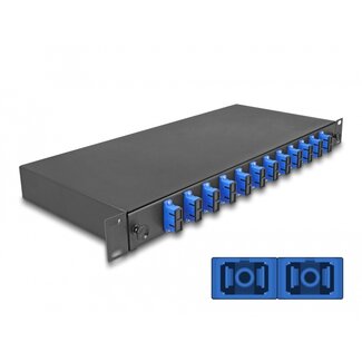 DeLOCK Delock 19″ Optical Fiber Splice Box 12 x SC Duplex OS2 1U complete assembled