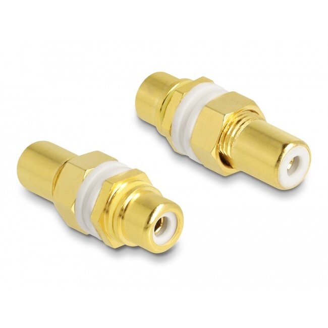 Delock Audio Adapter RCA female to female for installation, white ring