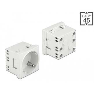 DeLOCK Delock Easy 45 Grounded Power Socket with a 45° arrangement extendable 45 x 45 mm