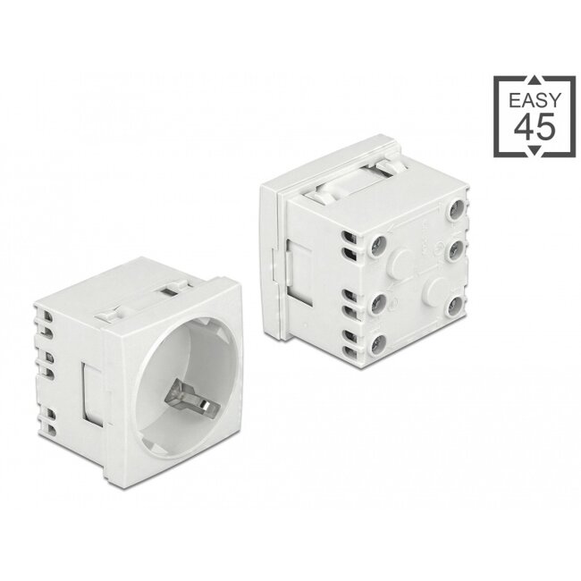 Delock Easy 45 Grounded Power Socket with a 45° arrangement extendable 45 x 45 mm