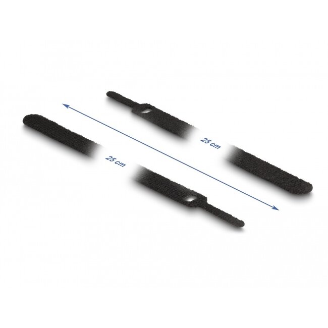 Delock Hook-and-loop cable tie L 250 x W 12 mm black 10 pieces