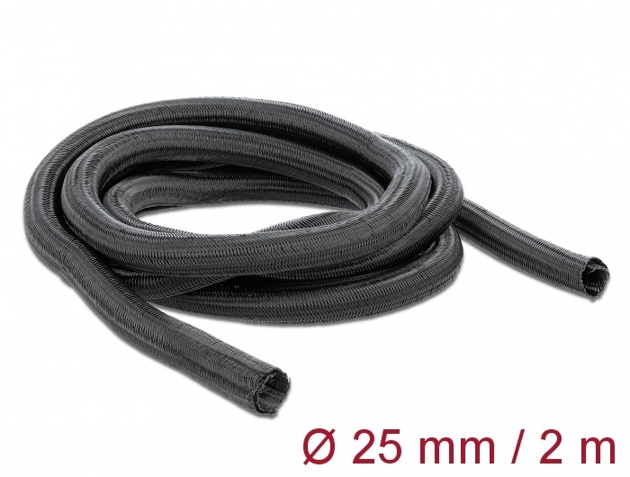 Delock Braided Sleeve self-closing 2 m x 25 mm black |
