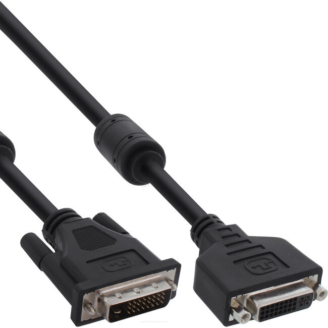 InLine® DVI-D kabel, 24+1 M/V, Dual Link, 2 ferrietkernen, 2m