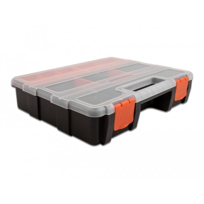 Delock Sorting box with 21 compartments 290 x 220 x 60 mm orange / black