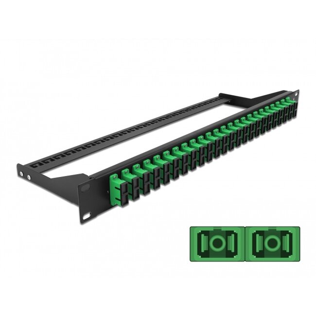 Delock 19″ Fibre Patch Panel 24 port SC Duplex green