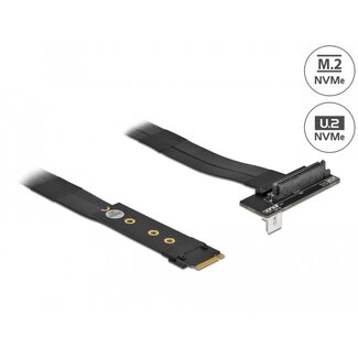 DeLOCK Delock M.2 Key M to U.2 SFF-8639 NVMe Adapter angled with 20 cm cable