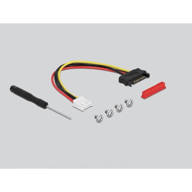 Delock M.2 Key M to U.2 SFF-8639 NVMe Adapter angled with 20 cm cable