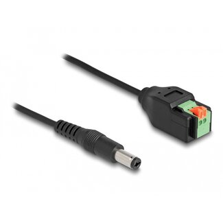 DeLOCK Delock DC Cable 2.1 x 5.5 mm male to Terminal Block Adapter with push button 15 cm