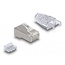 Delock RJ45 Modular Plug with curved latch Cat.6 and bend protection boots 50 pcs set
