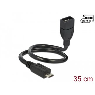 DeLOCK Delock Cable USB 2.0 Micro-B male > USB 2.0 Type-A female OTG ShapeCable 0.35 m