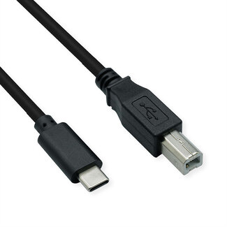 Roline ROLINE USB2.0 Type C-kabel, C - B, M/M, zwart, 4,5 m