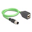 Delock M12 Cable A-coded 8 pin male to RJ45 female PUR (TPU) 0.5 m