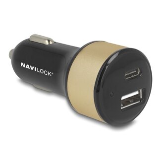 Navilock Navilock Car charger 1 x USB Type-C™ + 1 x USB Type-A