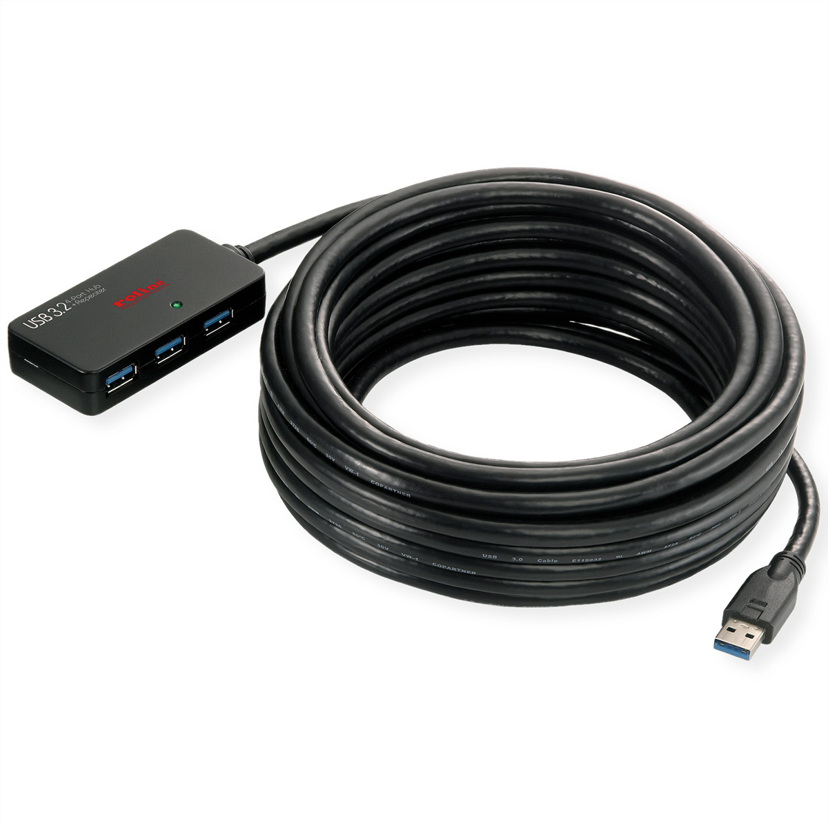 Roline 12.04.1098 USB 3.2 Gen 1-hub 4 poorten Zwart
