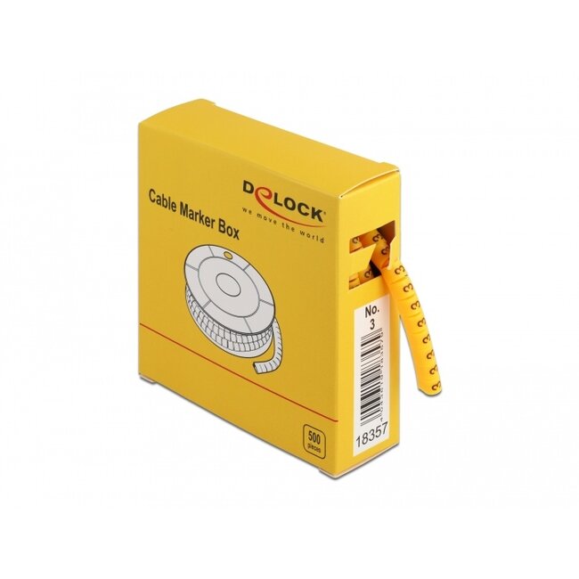 Delock Cable Marker Box, No. 3, yellow, 500 pieces