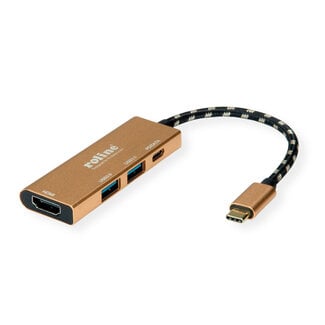 Roline ROLINE GOLD USB Type C dockingstation, HDMI 4K, 2x USB 3.2 Gen 1, 1x PD