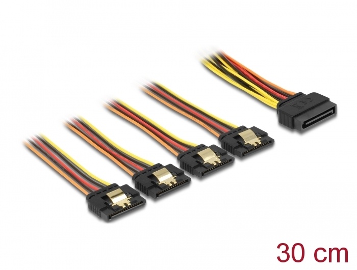 DeLOCK 60157 0.3m SATA 15-pin Multi kleuren SATA-kabel