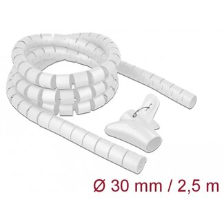 DeLOCK Delock Spiral Hose with Pull-in Tool 2.5 m x 30 mm white