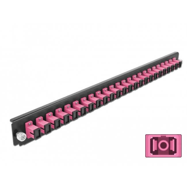 Delock 19″ Splice Box Front Panel 24 port SC Simplex violet