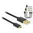 Delock Data and Fast Charging Cable USB 2.0 Type-A male > USB 2.0 Type Micro-B male 3 pieces set black