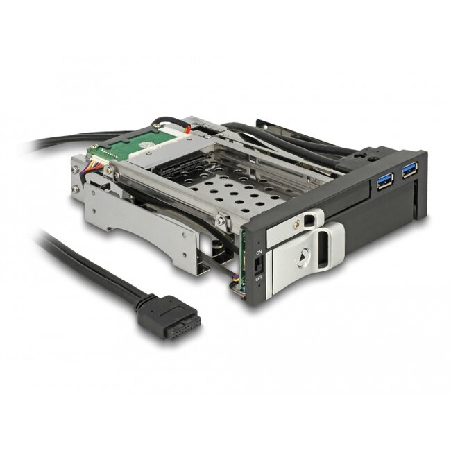 Delock 5.25″ Mobile Rack for 1 x 2.5″ + 1 x 3.5″ SATA HDD + 2 x USB 3.0 ports