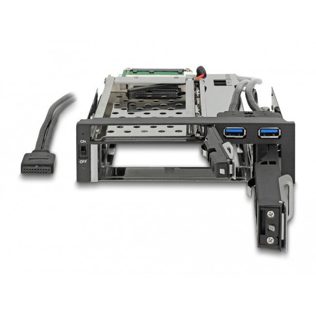 Delock 5.25″ Mobile Rack for 1 x 2.5″ + 1 x 3.5″ SATA HDD + 2 x USB 3.0 ports