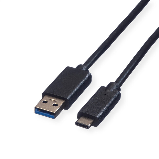 ROLINE GREEN USB 3.2 Gen 1 kabel, A-C, M/M, zwart, 1 m