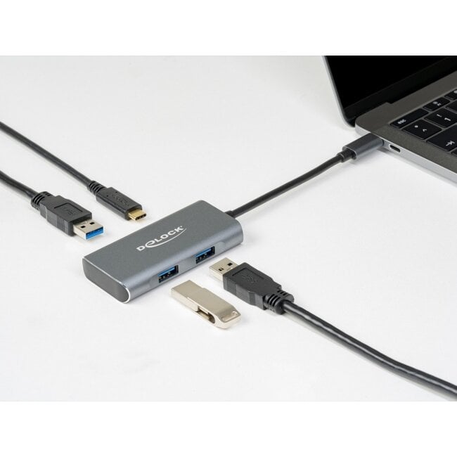 Delock External USB 10 Gbps USB Type-C™ Hub with 3 x USB Type-A and 1 x USB Type-C™