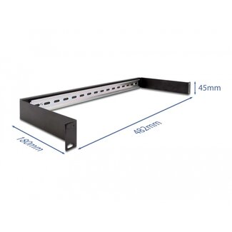 DeLOCK Delock 19″ DIN rail Panel 1U black