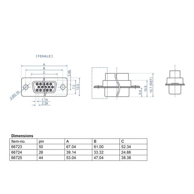Delock D-Sub HD 50 pin crimp female, metal