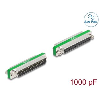 DeLOCK Delock RF/EMI Interference Suppression Filter D-Sub 37 pin male to female with low-pass filter capacitive
