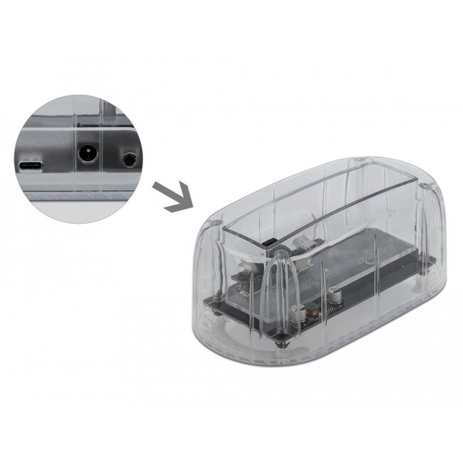 Delock USB Type-C™ Docking Station for 1 x SATA HDD / SSD transparent