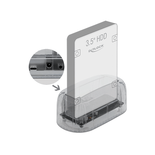 Delock USB Type-C™ Docking Station for 1 x SATA HDD / SSD transparent