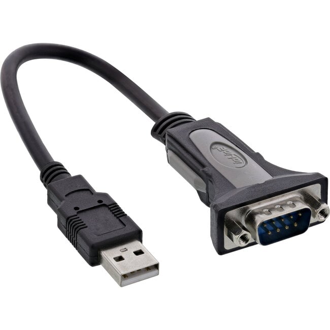 InLine® USB 2.0 -> seriële adapterkabel, USB AM naar DB9M, 0.25m