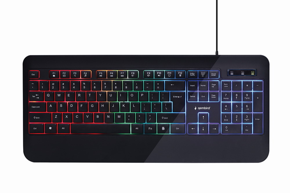 Gaming toetsenbord - QWERTY - RGB - Ultra slim - 12 multimedia toetsen - 1,5 meter - Zwart