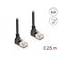Delock RJ45 Network Cable Cat.6A S/FTP Slim 90° upwards / upwards angled 0.25 m black