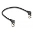 Delock RJ45 Network Cable Cat.6A S/FTP Slim 90° upwards / upwards angled 0.25 m black