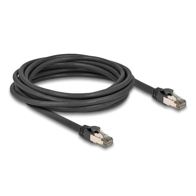 Delock RJ45 Network Cable Cat.6A U/FTP ultra flexible with inner metal jacket 5 m black
