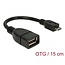 Delock Cable USB micro-B male > USB 2.0-A female OTG flexible 15 cm