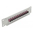 Delock 10″ Fiber Optic Patch Panel 12 Port SC Simplex violet 1U grey