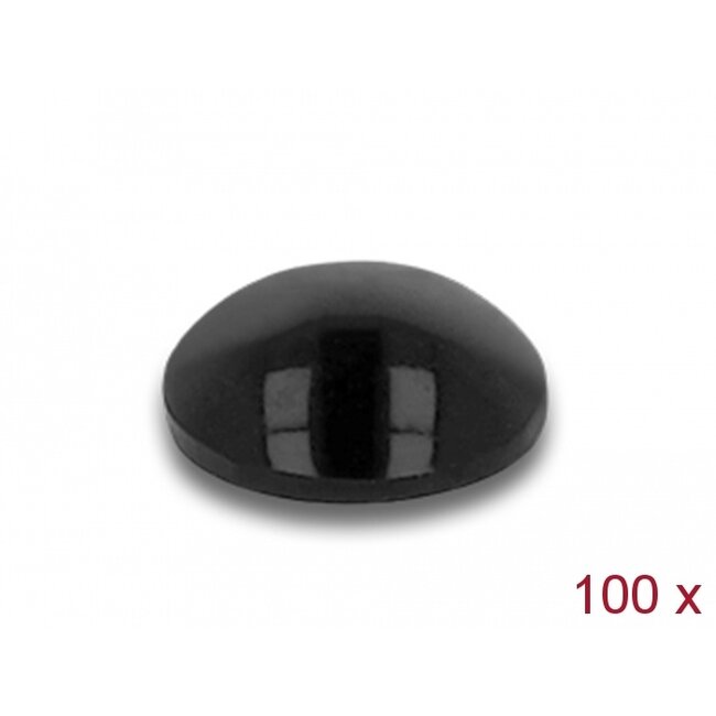 Delock Rubber feet round self-adhesive 5 x 2 mm 100 pieces black