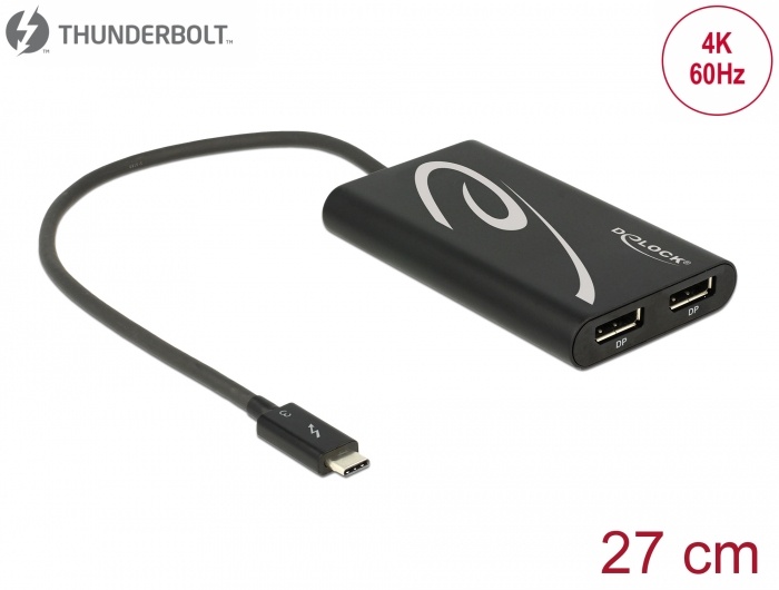 DeLOCK Thunderbolt 3 naar 2 x DisplayPort Adapter