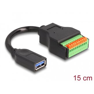 DeLOCK Delock USB 3.2 Gen 1 Cable Type-A female to Terminal Block Adapter with push button 15 cm