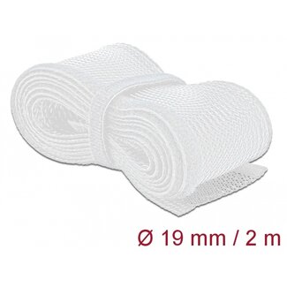 DeLOCK Delock Braided Sleeving with Hook-and-Loop Fastener 2 m x 19 mm white