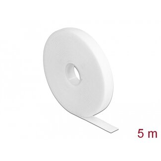 DeLOCK Delock Hook-and-loop tape on roll L 5 m x W 13 mm white