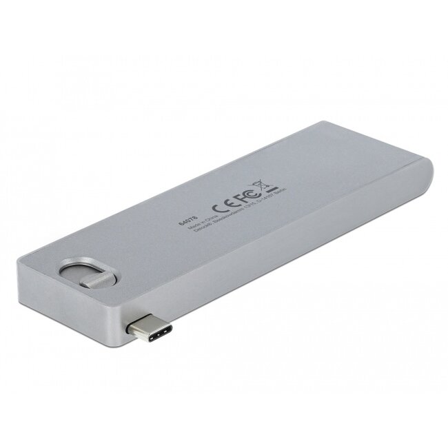 Delock 3 Port Hub and 2 Slot Card Reader for MacBook with PD 3.0 and retractable USB Type-C™ Connection