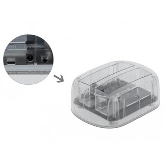 DeLOCK Delock USB Type-C™ Docking Station for 2 x SATA HDD / SSD transparent